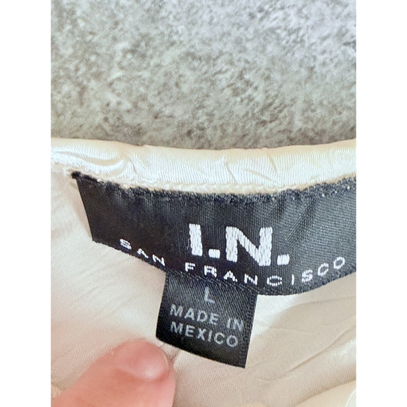 Y2K Babydoll Top Size Large Ivory White Silky Coquette Dainty Romantic Fairy - Picture 5 of 10